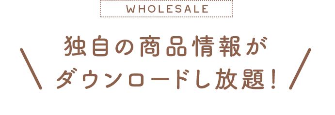 独自の商品情報がダウンロード仕放題！